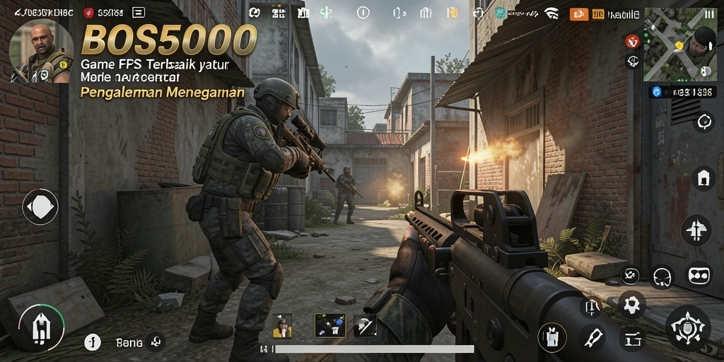 Tampilan gameplay seru dalam game FPS BOS5000.