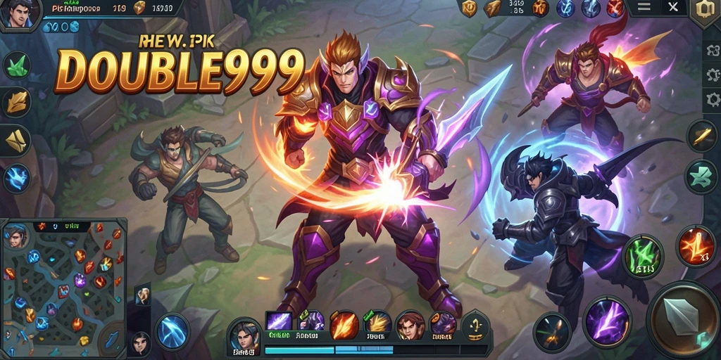 Tangkapan layar utama menampilkan pertempuran seru dalam <strong>DOUBLE999</strong>.