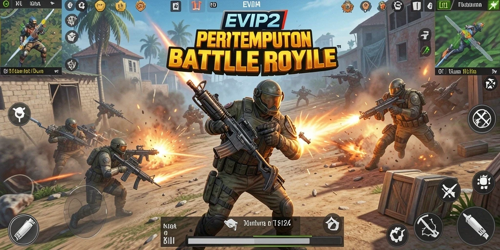 Tangkapan layar dari aksi mendebarkan di EVIP2 Battle Royale.