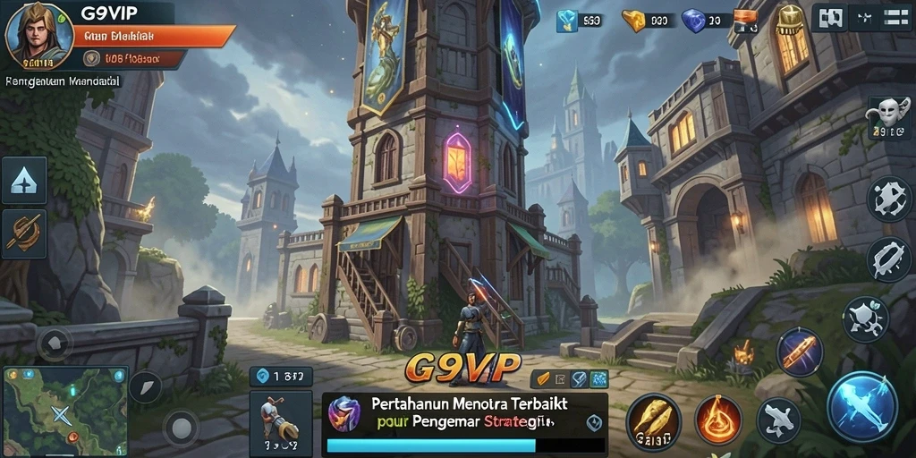 Screenshot utama G9VIP menampilkan aksi intens dalam gameplay Tower Defense.