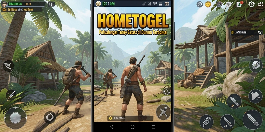 Tampilan gameplay HOMETOGEL yang menakjubkan dalam dunia terbuka.