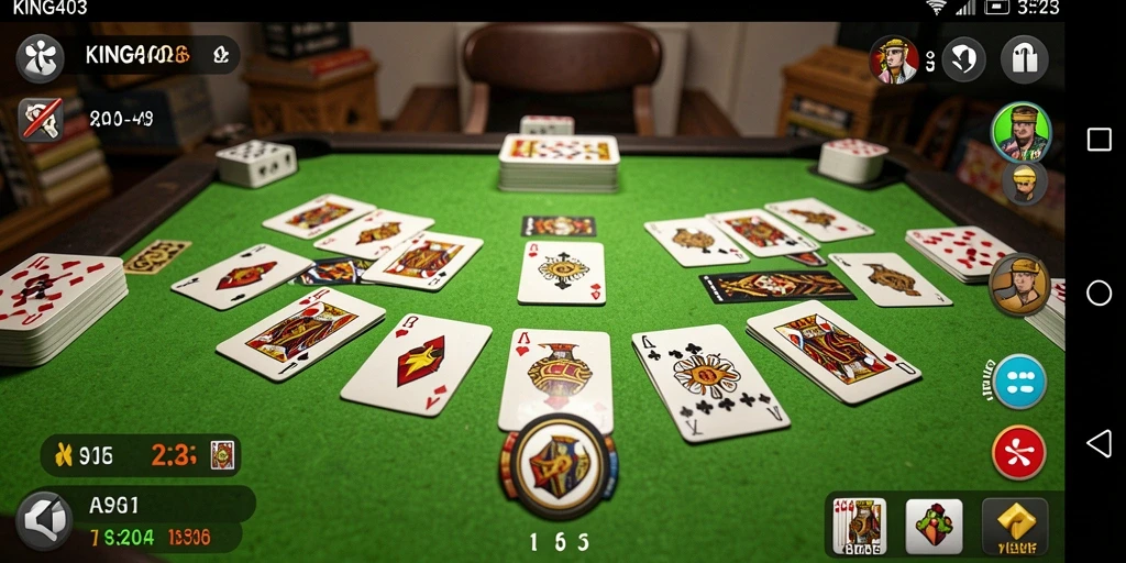 Screenshot KING403 menunjukkan gameplay Gaple yang seru dan interaktif.