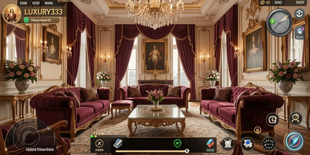 Tampilan layar permainan LUXURY333 yang menarik dan memukau.