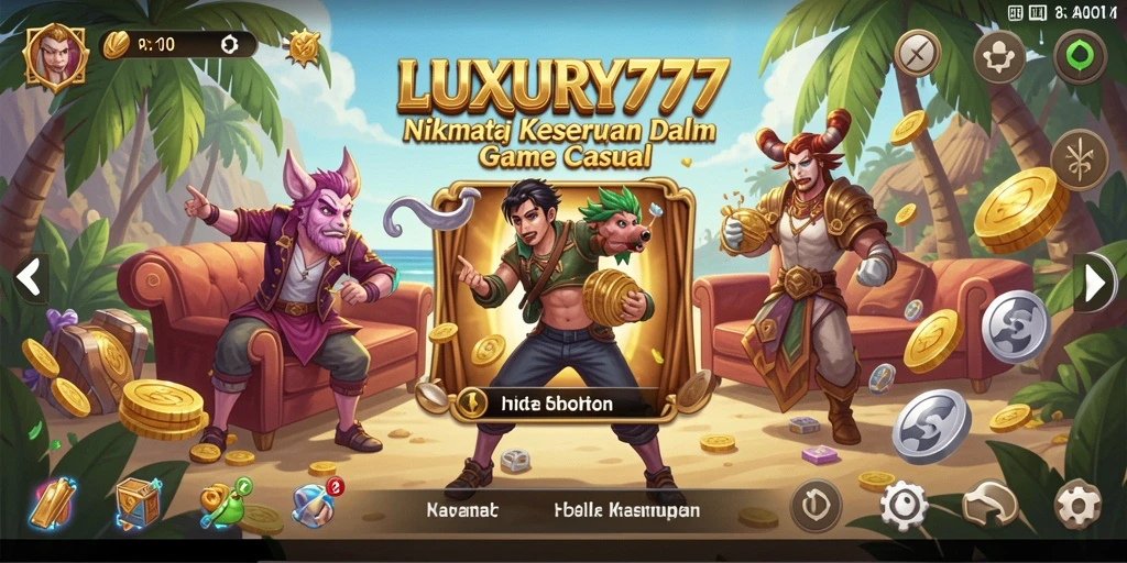 Tampilan gameplay LUXURY777 yang menarik dan penuh warna.