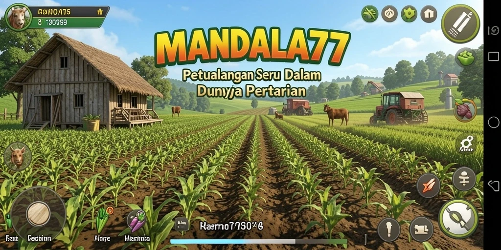 Screenshot MANDALA77 menunjukkan keseruan gameplay pertanian.