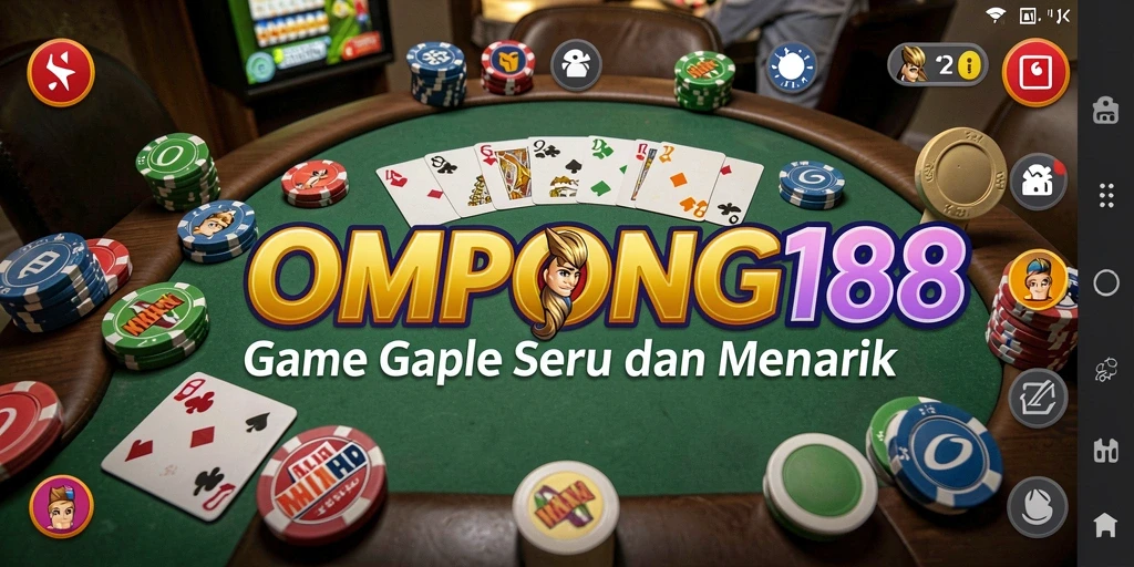 Screenshot gameplay OMPONG188 menampilkan suasana seru bermain Gaple.