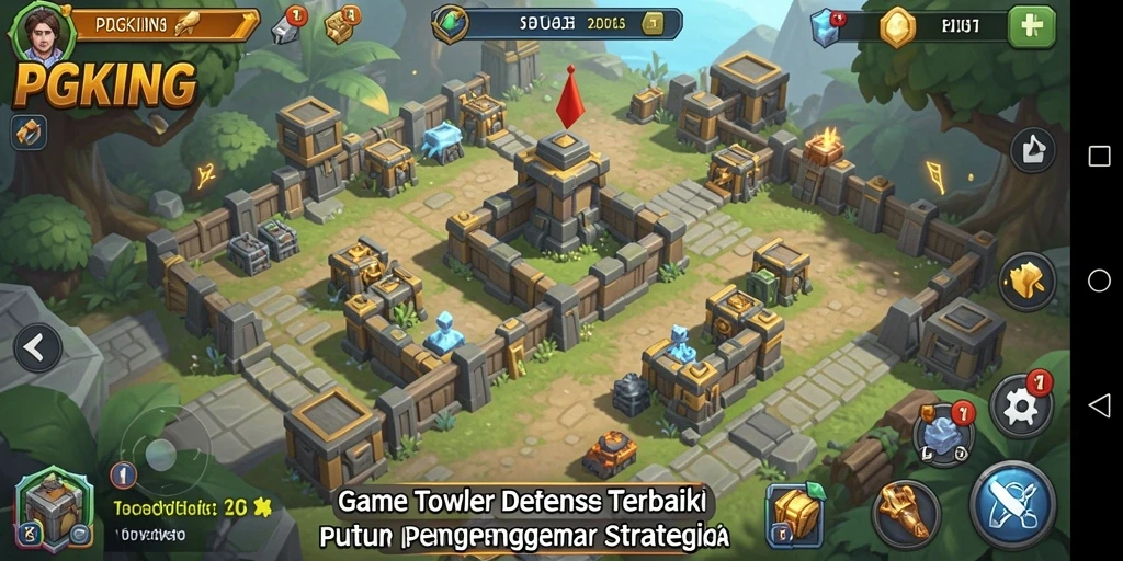 Tampilan gameplay <strong>PGKING</strong> dengan dinamika Tower Defense yang seru dan menantang.