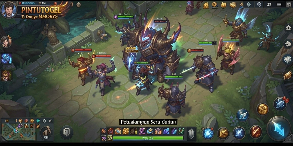 Tampilan gameplay seru dalam PINTUTOGEL, penuh petualangan MMORPG.