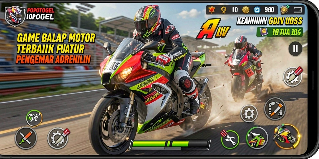 Gameplay seru dan penuh adrenalin di POPOTOGEL dengan balapan motor.
