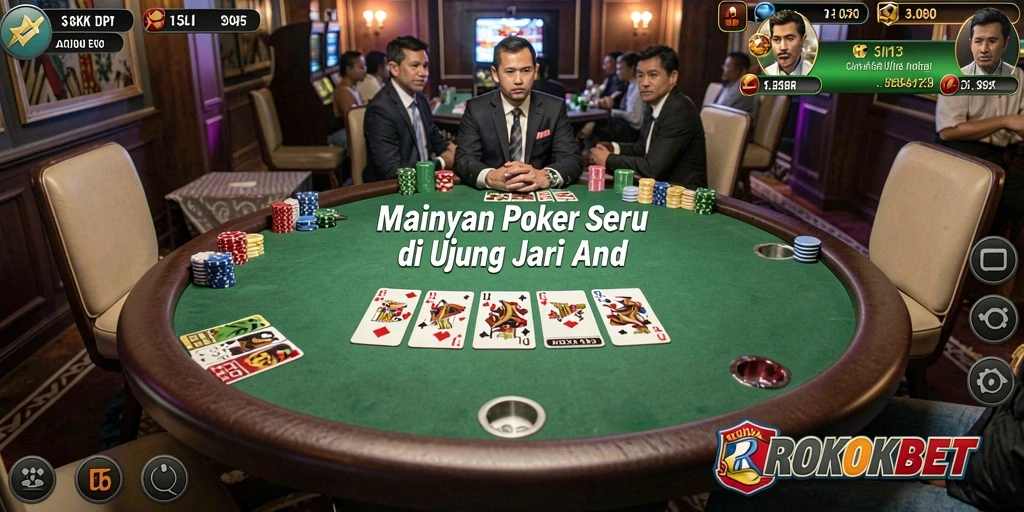 Tampilan screenshot ROKOKBET menampilkan keseruan gameplay Poker.