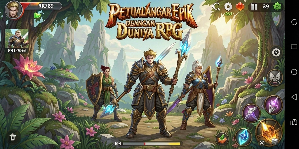 Tampilan gameplay menakjubkan dari RR789 dengan karakter dan lingkungan yang menarik.