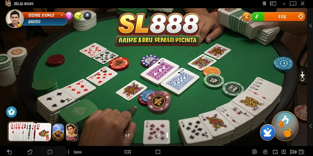 Tampilan gameplay SL888 yang menarik dan interaktif saat bermain Gaple.