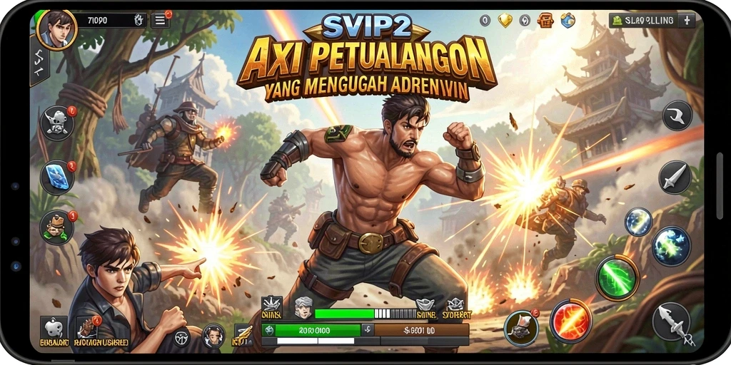 Screenshot gameplay SVIP2 menampilkan aksi seru di medan pertempuran.