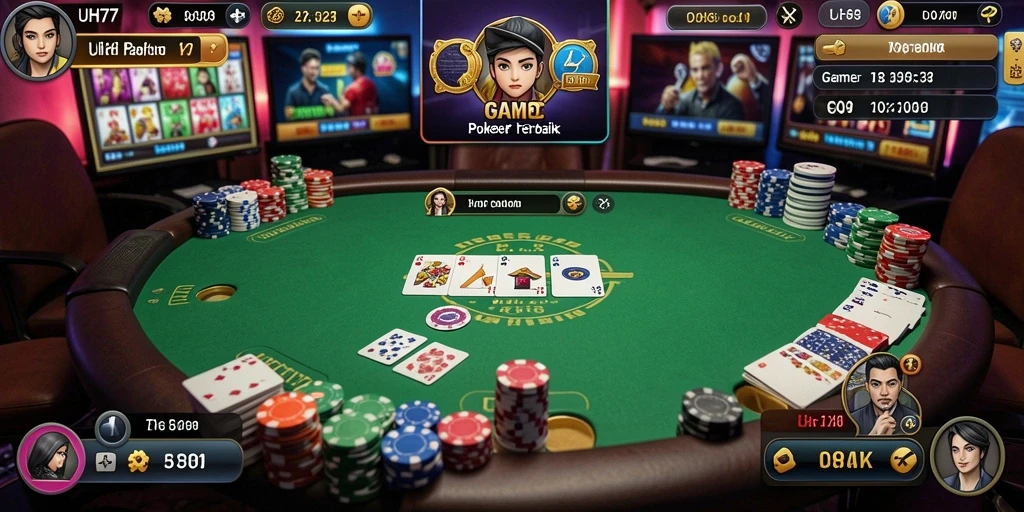 Tampilan gameplay Poker UH77 yang seru dan menantang.